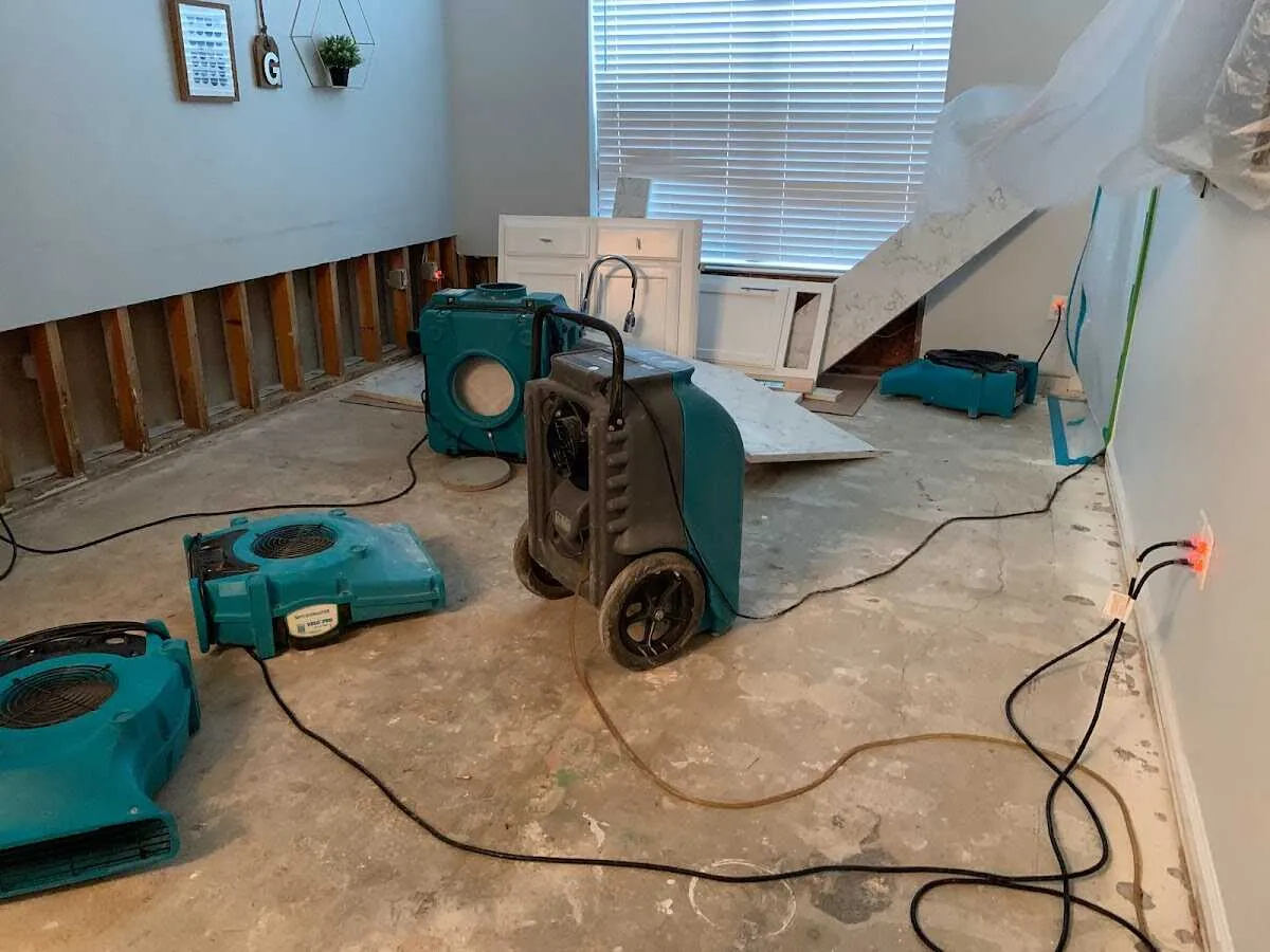 Dehumidifier in flood-cut room for Water Extraction & Removal in Gulf Hills